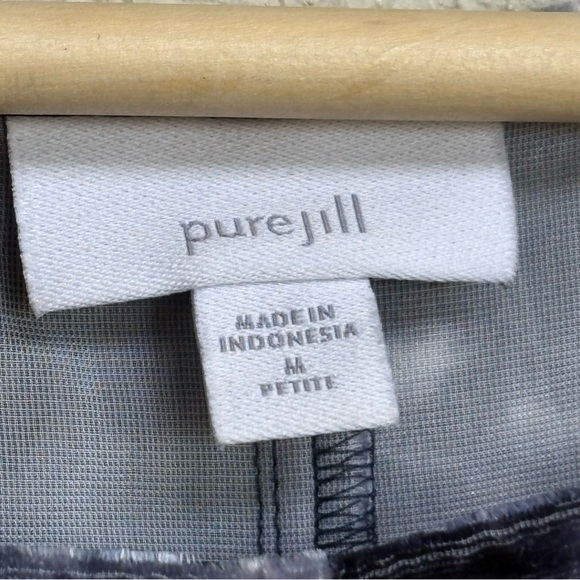 Pure Jill Tie Dye Stretch Velvet Midi Dress Women’s Medium Petite Blue Gray - Picture 7 of 9